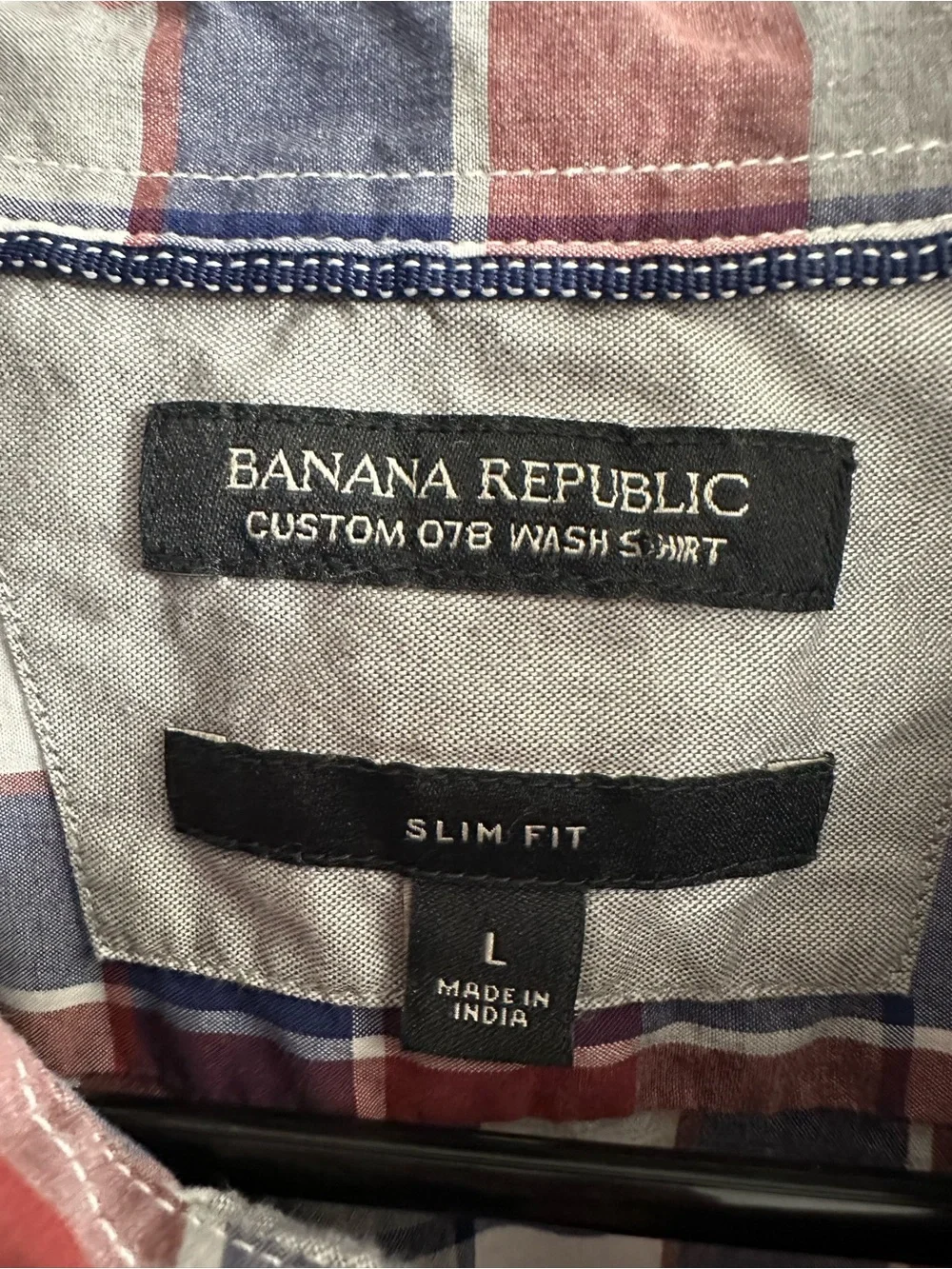 Banana Republic Red, Blue & White Plaid Button-Down Shirt